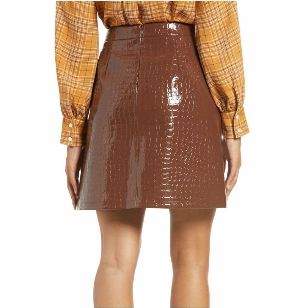 HALOGEN x Atlantic-Pacific Croc Embossed Skirt - Picture 2 of 10